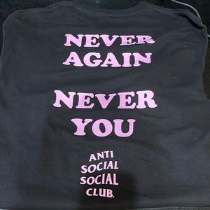 ANTI SOCIAL SOCIAL CLUB ASSC T SHIRT “NEVER AGAIN NEVER YOU”